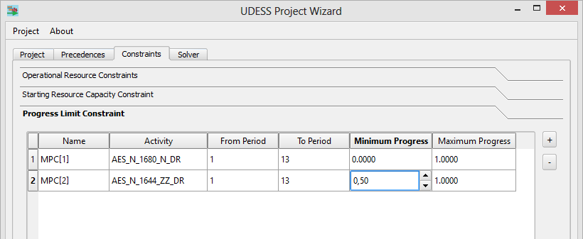 udess progress limit constraint 2